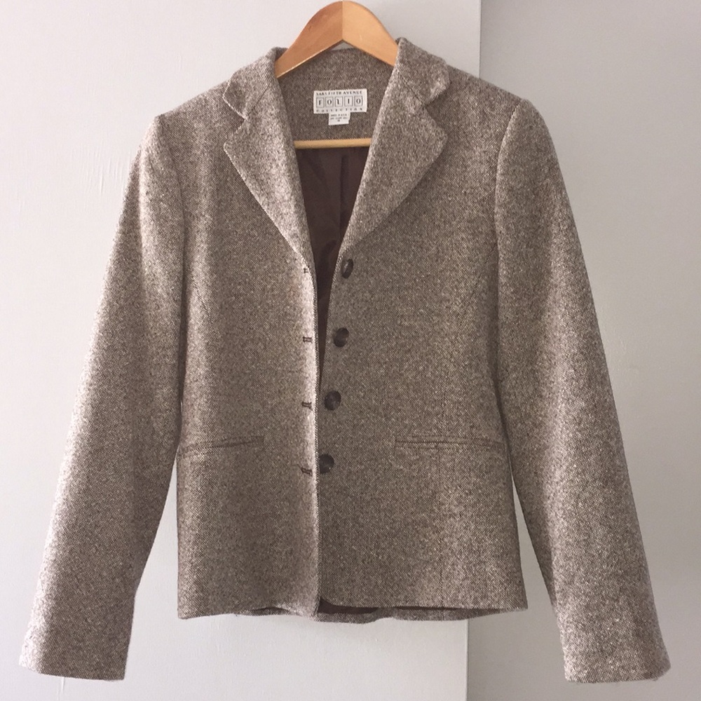Brown and cream fleck blazer